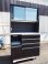 画像1: ハイカウンター キッチンボード 食器棚 ブラック サイズ幅120×奥行50×高さ206cm K-052 (1)