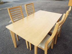 画像2: ダイニングテーブル5点セット☆食卓テーブル 木製 ナチュラル サイズ幅135×奥行80×高さ70cm