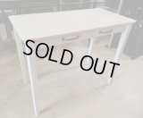 スタイリッシュ ミニヨンデスク 引出し付 幅：約90cm×奥行：45cm×高さ：71cm天然木 カントリー アンティーク調 フェミニン　D-011