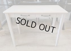 画像2: スタイリッシュ ミニヨンデスク 引出し付 幅：約90cm×奥行：45cm×高さ：71cm天然木 カントリー アンティーク調 フェミニン　D-011