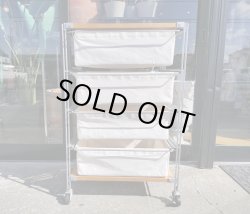 画像2: 【愛知】無印 ユニットシェルフ 4段 帆布バスケット 幅56.5cm×奥行42cm×高さ88cm 引き出し 衣類収納 キャスター付 