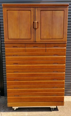 画像2: 【愛知近郊・配送可】和箪笥 和服タンス 着物収納 幅116cm×奥行57cm×高さ194cm 引出し 整理箪笥 衣装収納 