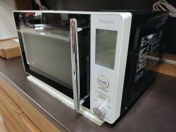 画像1: 35 エディオン e angle 電子レンジ 18L フラット庫内 ヘルツフリー ANG-MO-A5(W) 2019年製 レトロデザイン
