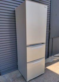 123【愛知近郊・配送可】2024年製 パナソニック 自動製氷 冷凍冷蔵庫 365L 大容量野菜室 右開き 3ドア スリム グレイスゴールド NR-C374C-N