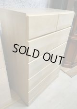 【愛知近郊・配送可】 5段チェスト タンス 幅79.6cm×奥行42cm×高さ114.5cm 引き出し 衣類収納 タンス スライドレール付