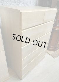 【愛知近郊・配送可】 5段チェスト タンス 幅79.6cm×奥行42cm×高さ114.5cm 引き出し 衣類収納 タンス スライドレール付