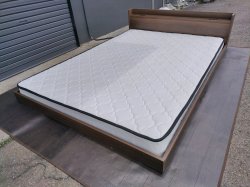 画像1: 【愛知近郊・配送可】ベッドフレーム ダブルサイズ 幅145cm×長さ212cm×高さ45.5cm マットレス コンセント付 ローベッド  シンプル