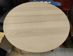 画像2: 美品【愛知近郊・配送可 】イケア ラウンドテーブル リーサボー 直径105cm×高さ74.5cm アッシュ材突き板