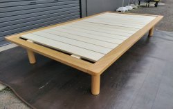 画像1: 【愛知近郊・配送可】無印良品 木製ベッドフレーム シングルサイズ 幅約103cm×長さ約202cm×高さ約31cm オーク材 シンプル