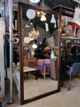美品【愛知近郊・配送可】高さ190.5cm×幅100cm★壁面ミラー 特大ミラー 大型ミラー 全身鏡 大きな姿見　壁掛け 茶枠