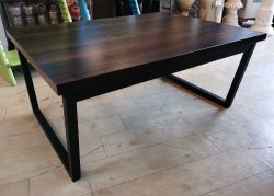 画像1: 美品【愛知近郊・配送可】センターテーブル ローテーブル 幅80cm×奥行59.5cm×高さ35cm ダークブラウン シンプル モダン