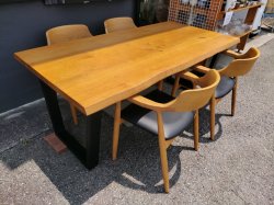画像2: 【愛知近郊・配送可】参考価格150,260円 ダイニングテーブルセット 4人掛け 幅180cm×奥行90cm×高さ70cm アームチェア 河口家具製作所