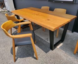 画像1: 【愛知近郊・配送可】参考価格150,260円 ダイニングテーブルセット 4人掛け 幅180cm×奥行90cm×高さ70cm アームチェア 河口家具製作所