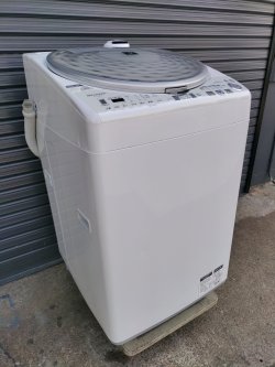 画像1: 91【愛知近郊・配送可】シャープ 8.0kg/乾燥4.5kg 洗濯乾燥機 プラズマクラスター搭載 縦型 上開き ES-TX810-S 2012年製