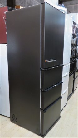 画像2: 64未使用品【愛知・配送可】 AQUA アクア 自動製氷 ノンフロン冷凍冷蔵庫 AQR-V37M(K) 368L 右開き 4ドア 2022年製 ウッドブラック