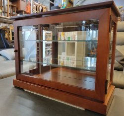 画像2: 【愛知】コレクションケース　ガラスディスプレイ ショーケース 飾り棚 幅60cm×高さ45cm×奥行25cm 扉付き 横型 木製フレーム ガラス棚2枚