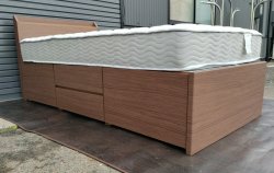 画像3: 【愛知近郊・配送可】ニトリ ベッド シングル 幅97.5cm×長さ206cm×高さ85 マットレス 引き出し収納 コンセント付 ミドルブラウン