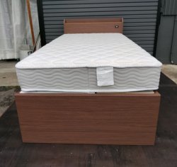 画像4: 【愛知近郊・配送可】ニトリ ベッド シングル 幅97.5cm×長さ206cm×高さ85 マットレス 引き出し収納 コンセント付 ミドルブラウン