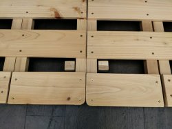 画像7: (2)参考価格29,900円 めいじ屋 すのこ連結ベッド ダブル 折り畳み 二つ折り 長さ200.5cm×幅140cm×高さ5cm 布団が干せる すのこマット