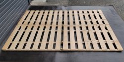 画像2: (2)参考価格29,900円 めいじ屋 すのこ連結ベッド ダブル 折り畳み 二つ折り 長さ200.5cm×幅140cm×高さ5cm 布団が干せる すのこマット