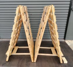 画像12: (2)参考価格29,900円 めいじ屋 すのこ連結ベッド ダブル 折り畳み 二つ折り 長さ200.5cm×幅140cm×高さ5cm 布団が干せる すのこマット