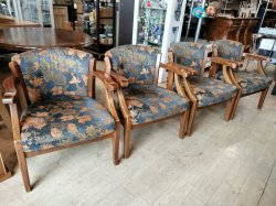 画像1: 美品【愛知近郊・配送可】参考価格470,800円 4脚セット 三越家具 アームチェア サロンチェア ブルージュ CDC12 幅65cm×奥行62cm×高さ74cm