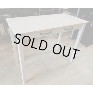 画像: スタイリッシュ ミニヨンデスク 引出し付 幅：約90cm×奥行：45cm×高さ：71cm天然木 カントリー アンティーク調 フェミニン　D-011