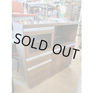 画像: 【愛知近郊・配送可】フナモコ キッチンカウンター ハイカウンター レンジボード ステンレストップ キャスター付 幅102.5cm×高さ98cm