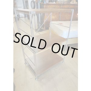 画像: 美品【愛知近郊・配送可】無印良品 ステンレスユニットシェルフ ウォールナット材 幅58cm x奥行41cm×高さ83cm