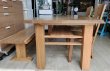 画像2: 【愛知近郊・配送可】無垢 テーブル4点セット ダイニングテーブル 幅150cm×奥行87.5cm×高さ68.5cm イス2脚 ベンチ付