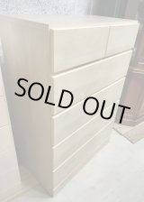画像: 【愛知近郊・配送可】 5段チェスト タンス 幅79.6cm×奥行42cm×高さ114.5cm 引き出し 衣類収納 タンス スライドレール付