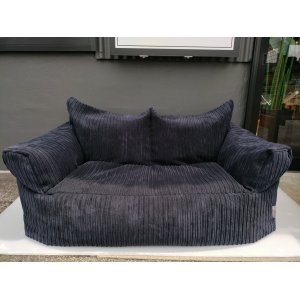 画像: 美品【愛知近郊・配送可】参考価格68,000円Loungepug ジョセフィン ソファビーズクッション コーデュロイブラック 幅：約135cm