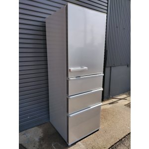 画像: 美品115【愛知・配送可】2023年製 アクア 冷凍冷蔵庫 355L 右開き 4ドア まん中2段フリーザー 強化処理ガラス棚 幅60cm シルバー AQR-36N2