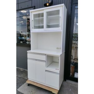 画像: 極美品【愛知近郊・配送可】参考価格 64,990円★ニトリ 食器棚 キッチンボード レジューム コンセント付 高さ190.5×幅89.5×奥行50.5cm