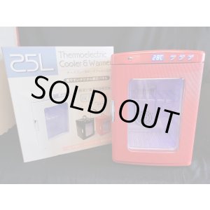 画像:  【愛知】ポータブル保冷温庫 25L COOL＆HOT レッド 取手付 持ち運び楽々小型冷蔵庫 ミニ冷蔵庫 アウトドア イベント