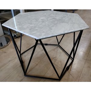 画像: 【愛知近郊・配送可】参考価格49,990円 アルモニア 大理石テーブル ホワイト 幅60cm×奥行52cm×高さ39.5cm コーヒーテーブル モダン