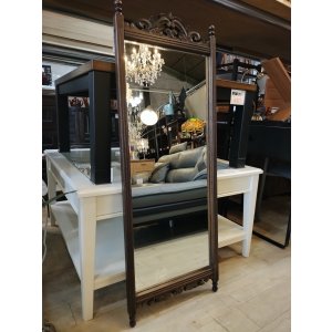 画像: ヴィンテージ★Hari Mirror ハリ ミラー 壁掛けミラー 全身鏡 姿見 茶枠 高さ113.5cm×幅42.5cm×奥行3.5cm バリ風 アジアンテイスト