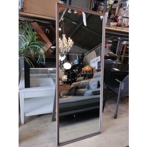 画像: 未使用【愛知】スタンドミラー 全身鏡 姿見 高さ150.5cm×幅60cm×奥行4cm ブラウン系
